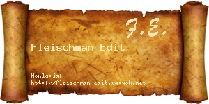 Fleischman Edit névjegykártya
